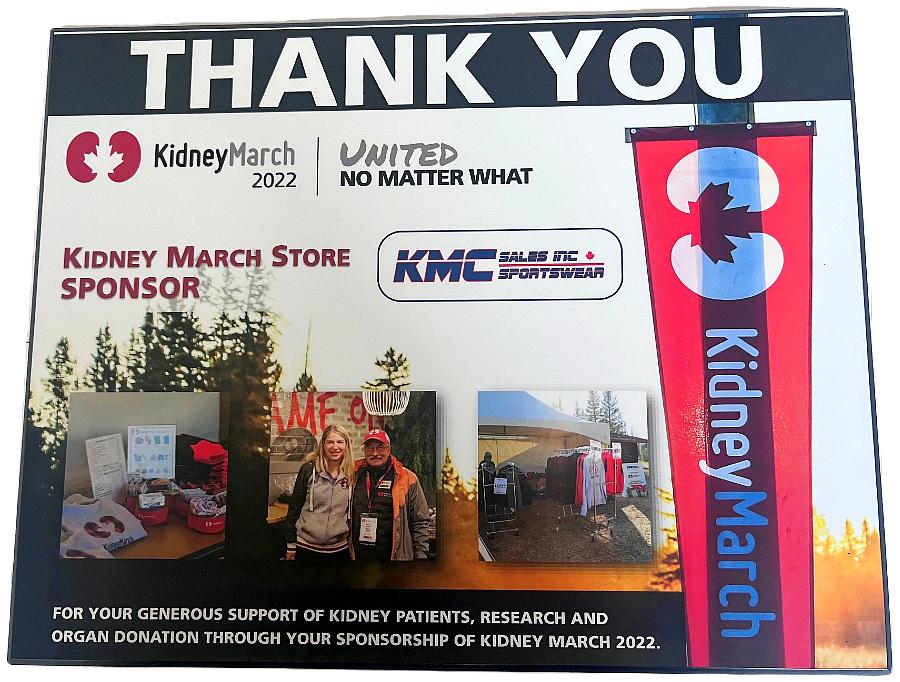 KMC Sales donates to the Kidney March